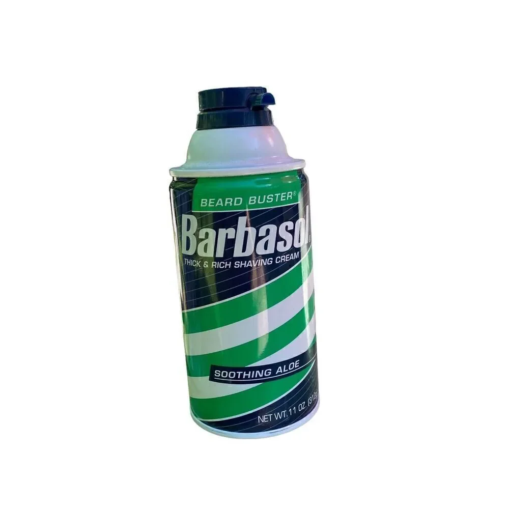 Vintage BARBASOL Thick & Rich Shaving Cream Beard Buster Soothing Aloe 11oz RARE